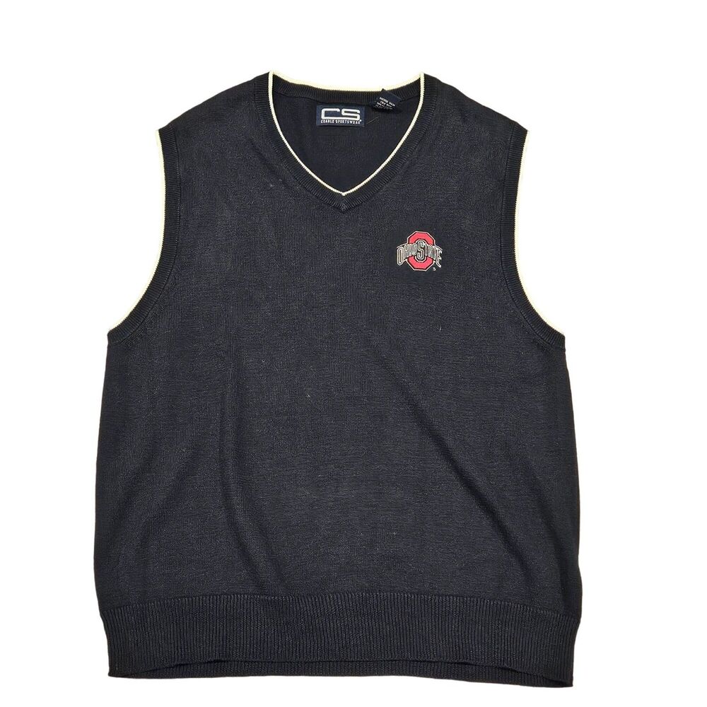 OSU Ohio State University Crable Sportswear Men's Logo Black Vest Size Medium